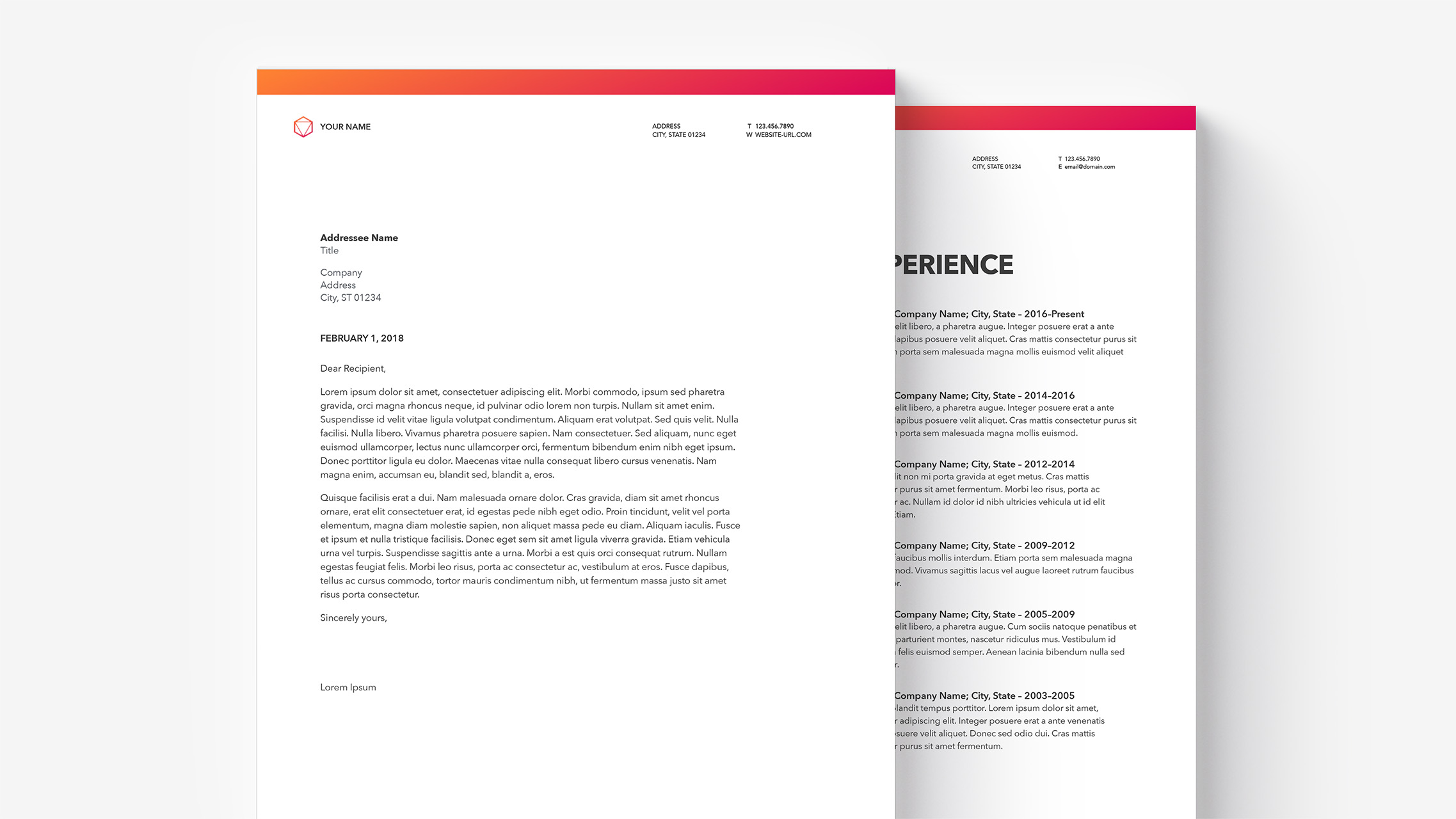 Hyperion for Pages: Resume & Cover-Letter Kit