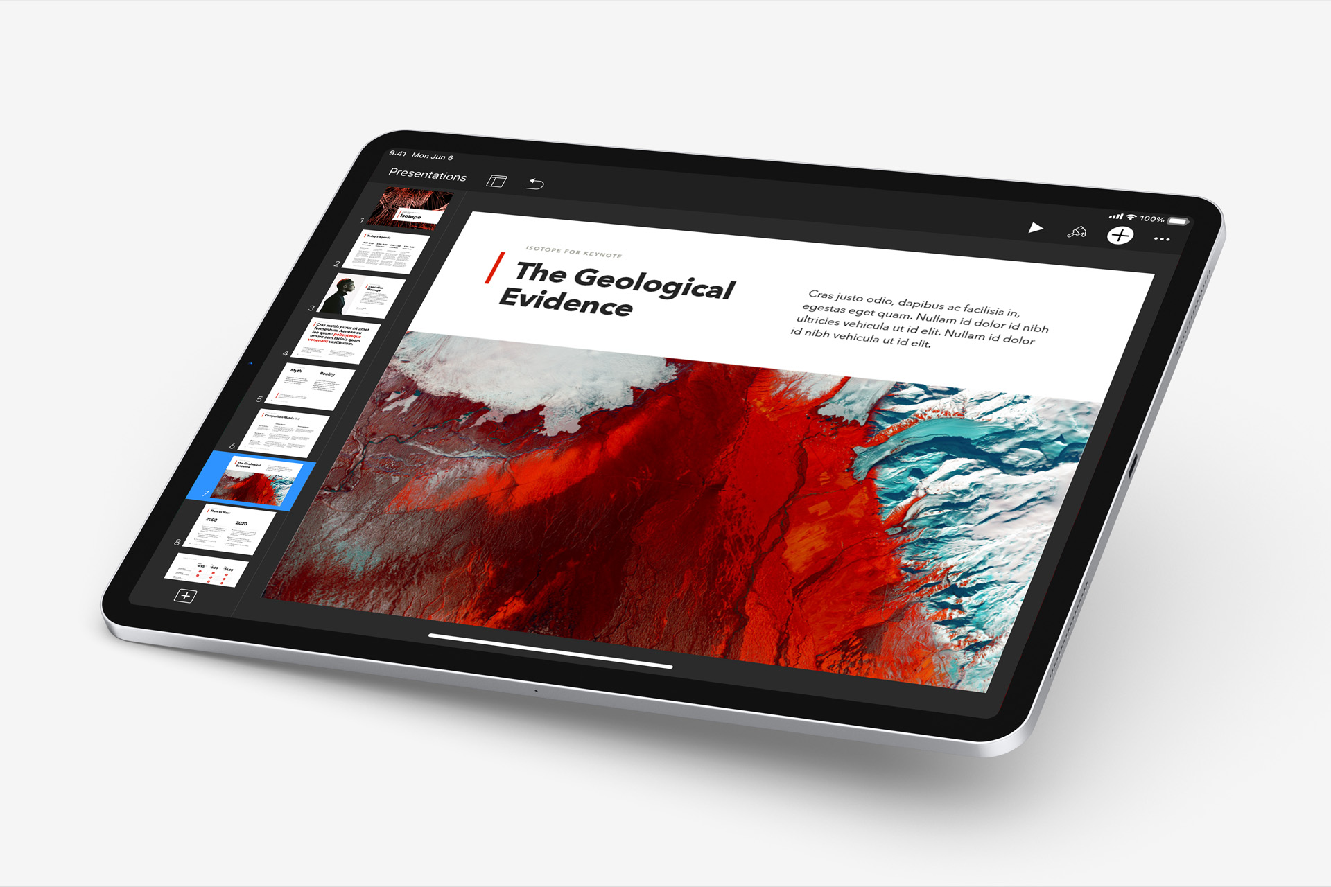 Isotope in Keynote for iOS
