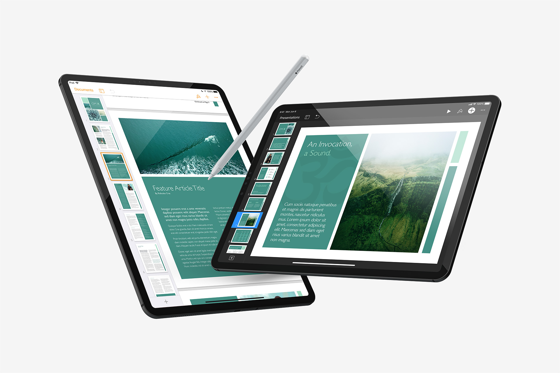 OM X in Keynote and Pages for iOS