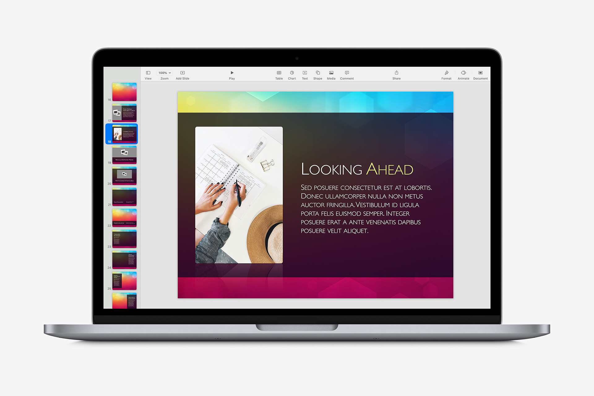 Aurora NXT in Keynote for MacOS - original coloration