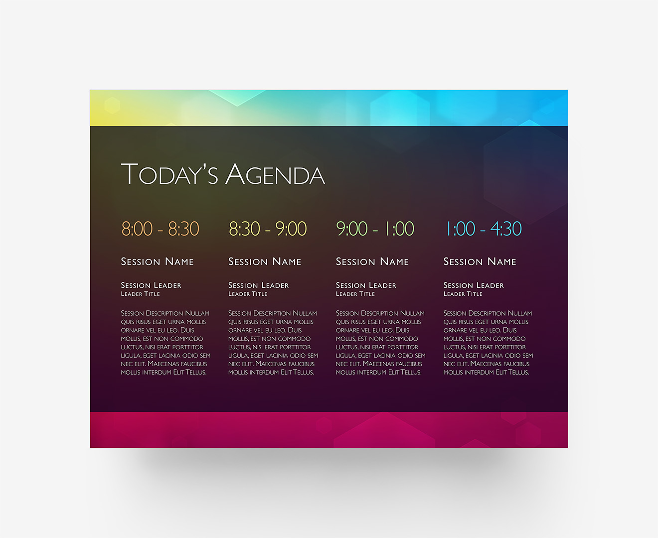 Aurora NXT - Time Agenda Layout