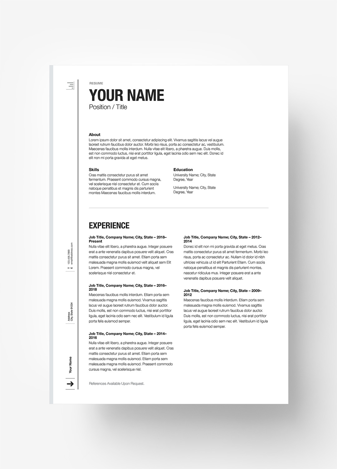 BlackBriar for Pages - Plain Resume (A4)