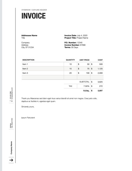 BlackBriar for Pages: Invoice