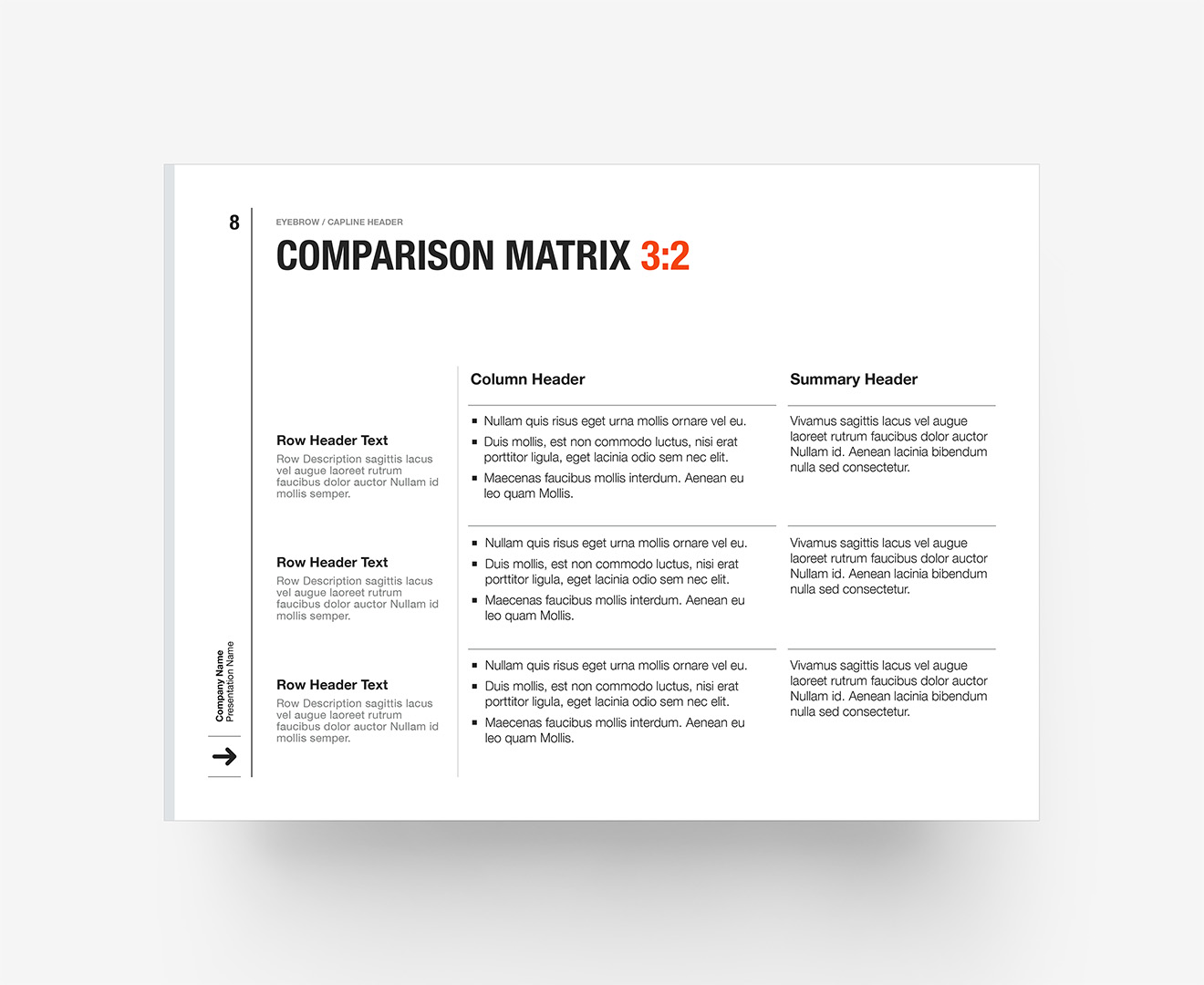 BlackBriar - Comparison Matrix Layout