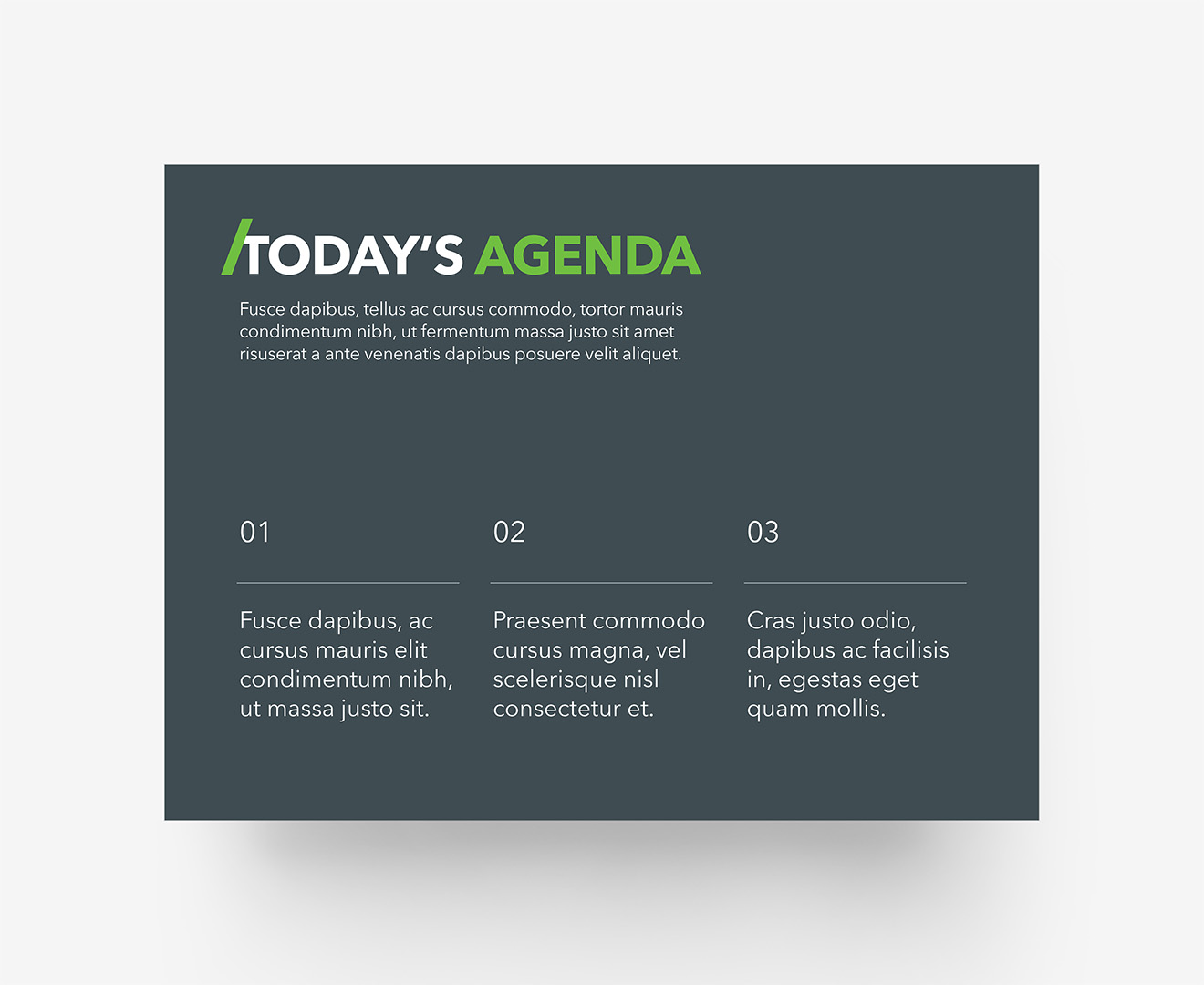 Disruptor - Agenda Layout