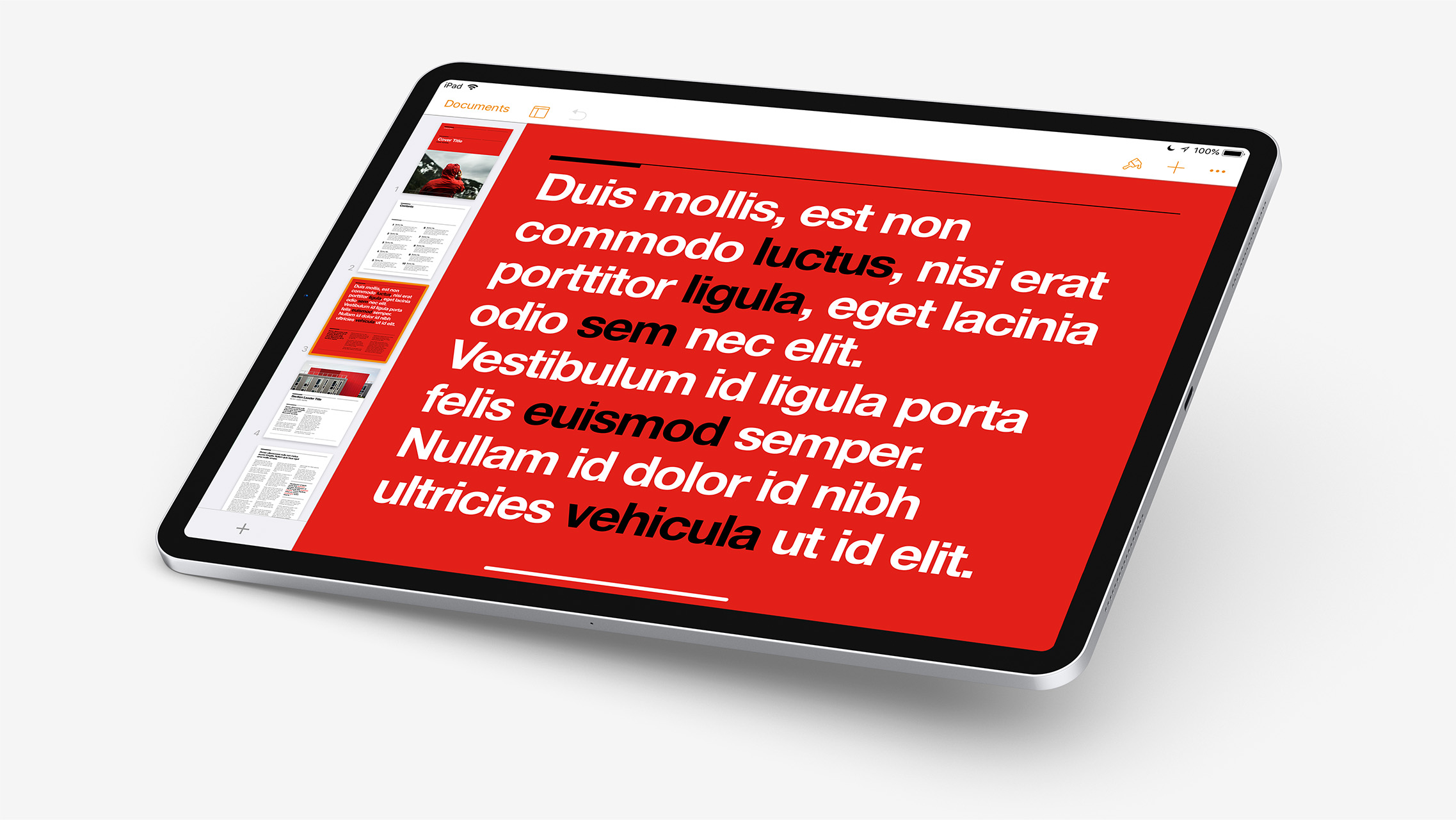 Geneva for Pages - Portrait orientation Brochure in Pages for iOS