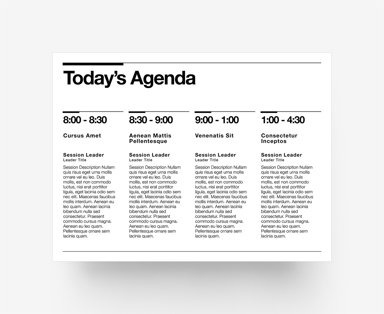 Geneva - Agenda Layout