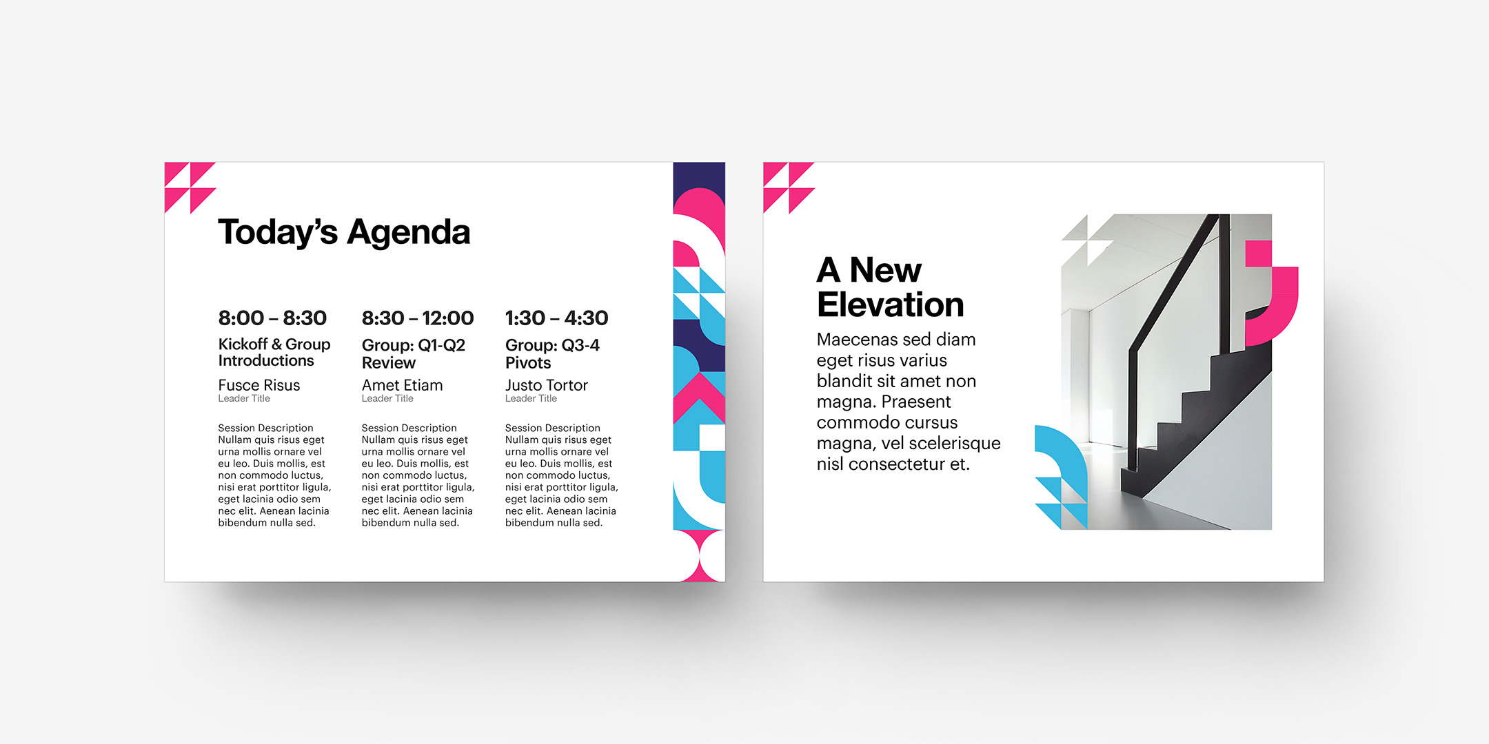 Haus Neue - Agenda and Inset Photo Layouts