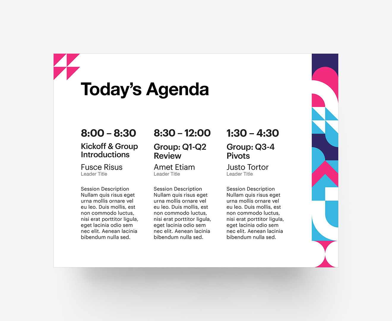 Haus Neue - Time Agenda Layout