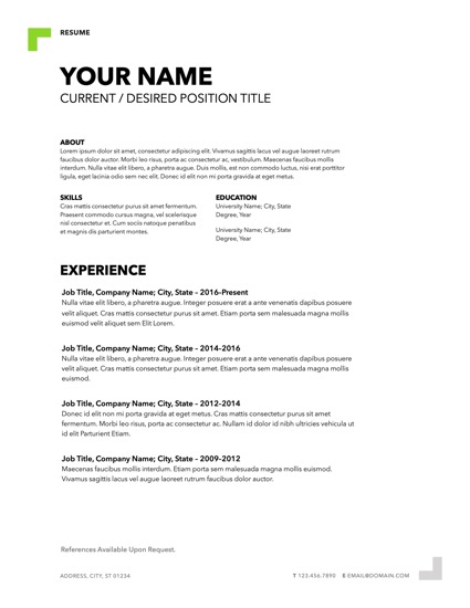 Inductor for Pages: Resume