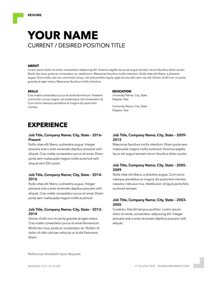 Inductor for Pages: Resume