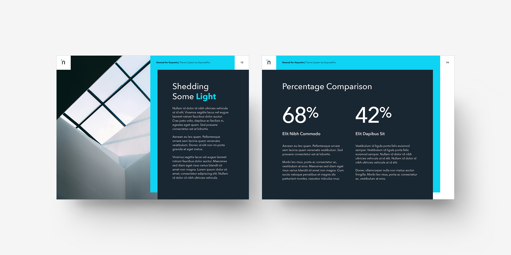 Nomad - Caption Photo and Percentage Comparison Layouts