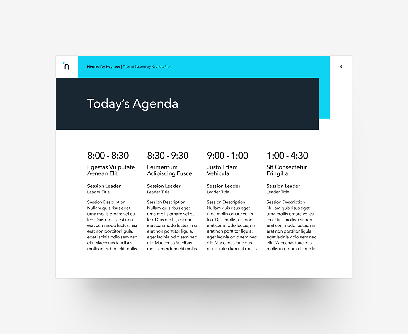 Nomad - Agenda Layout