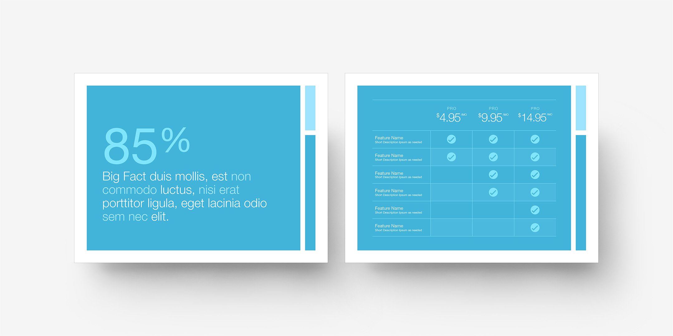 OM X - Big Fact and Feature Pricing Layouts - Cerulean