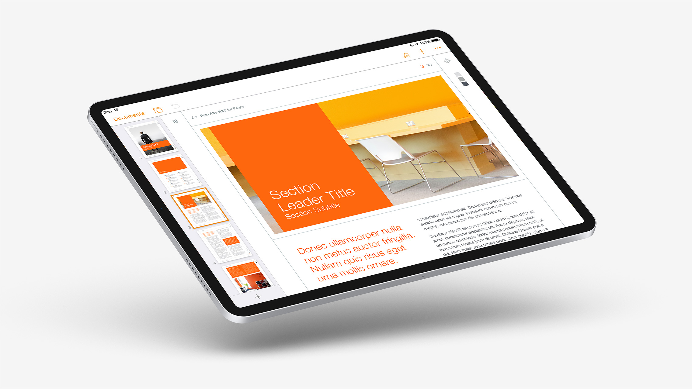 Palo Alto NXT for Pages - Portrait orientation Brochure in Pages for iOS