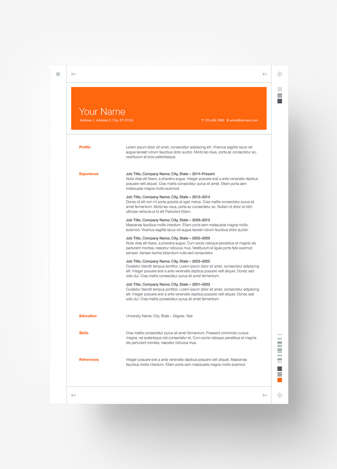 Palo Alto NXT for Pages - Plain Resume (A4)