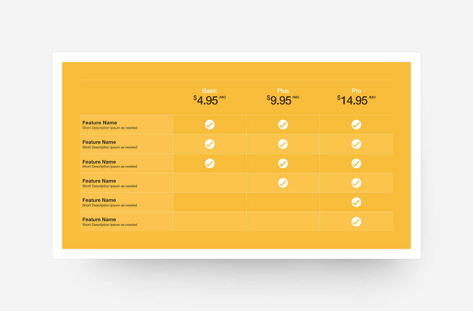 Sonoma X - Timeline and Pricing Templates - Blanc variant