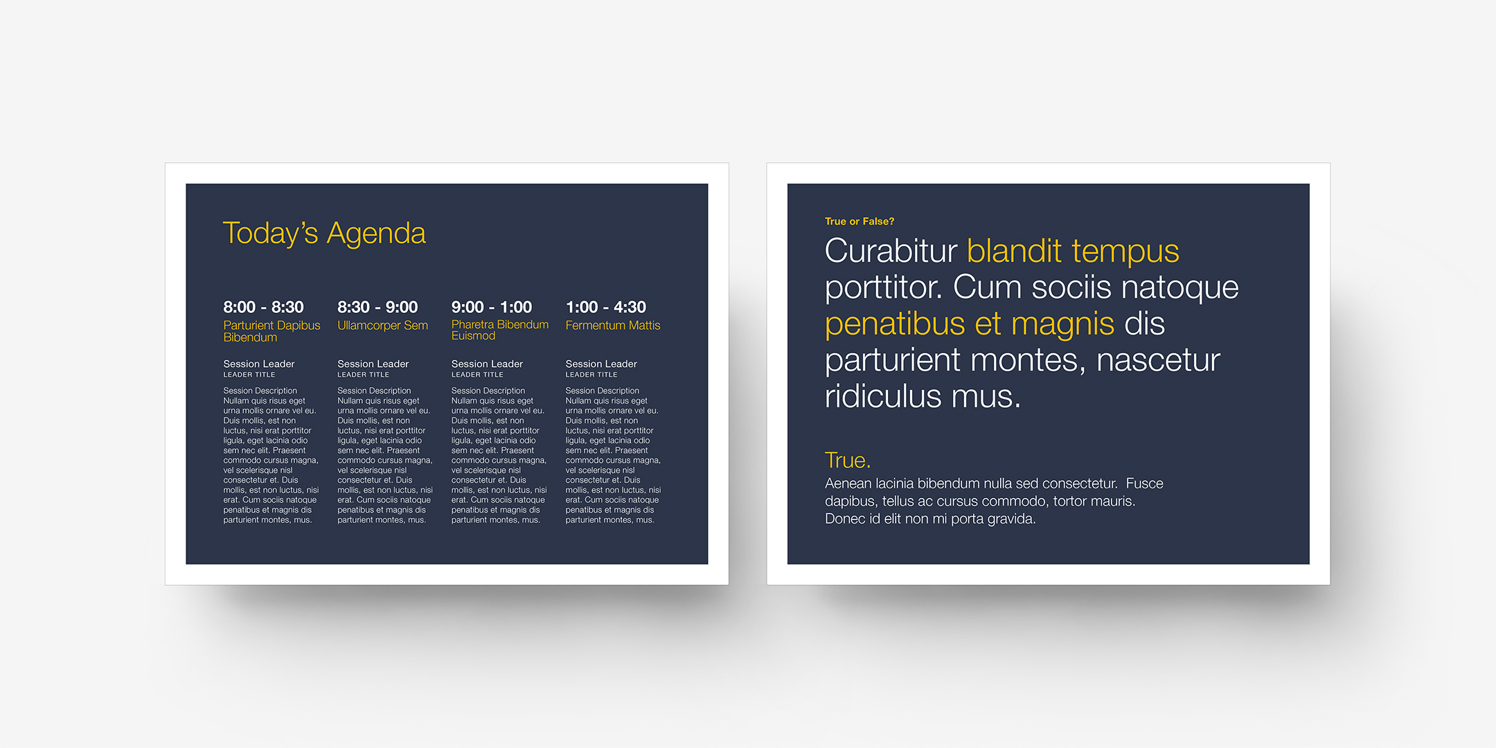 Sonoma X - Time Agenda and True / False Layouts - Noir variant