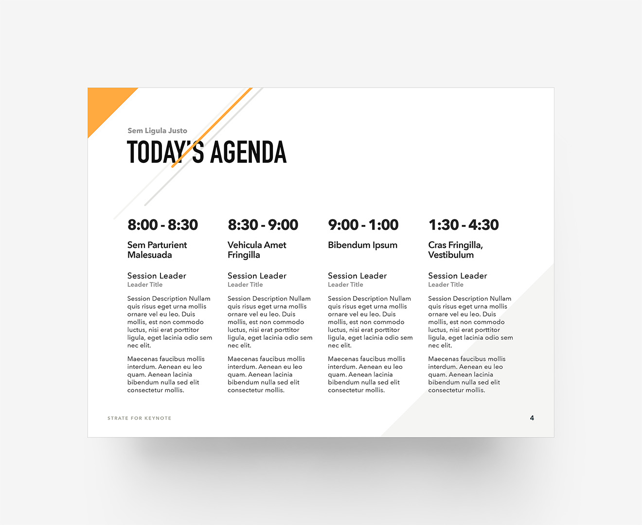 Strata - Time Agenda Layout