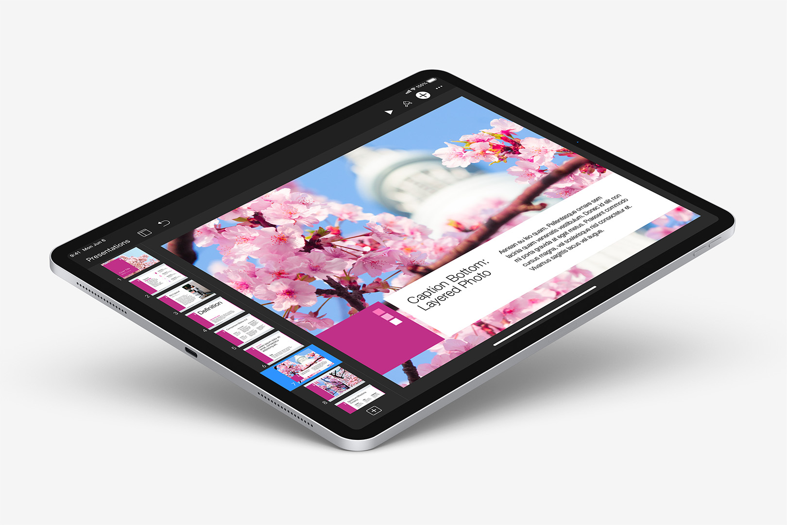 Tokyo X Standard-Definition (4:3) Theme - Pink variant - in Keynote for iOS