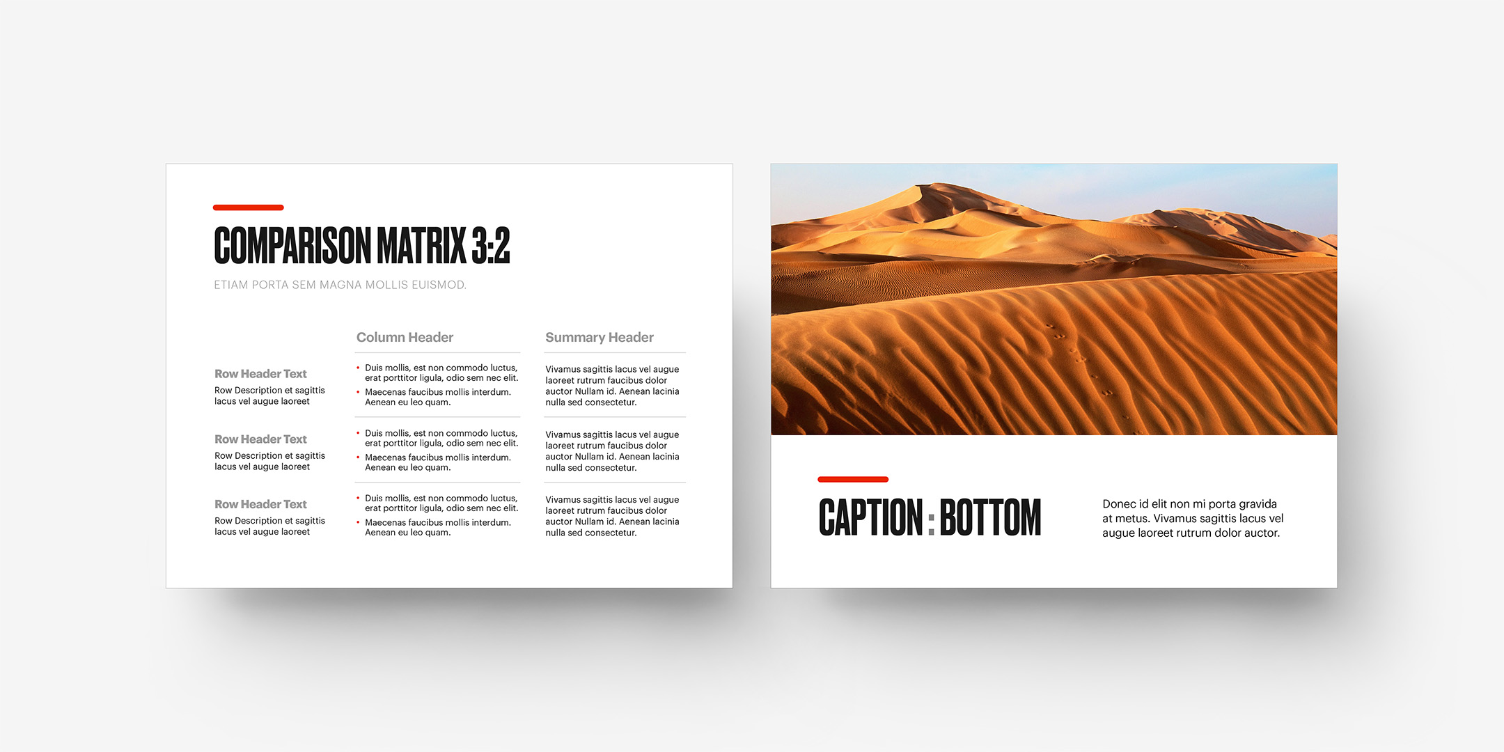 Umbra - Comparison Matrix and Caption Photo Layouts - Umbra Light Coloration