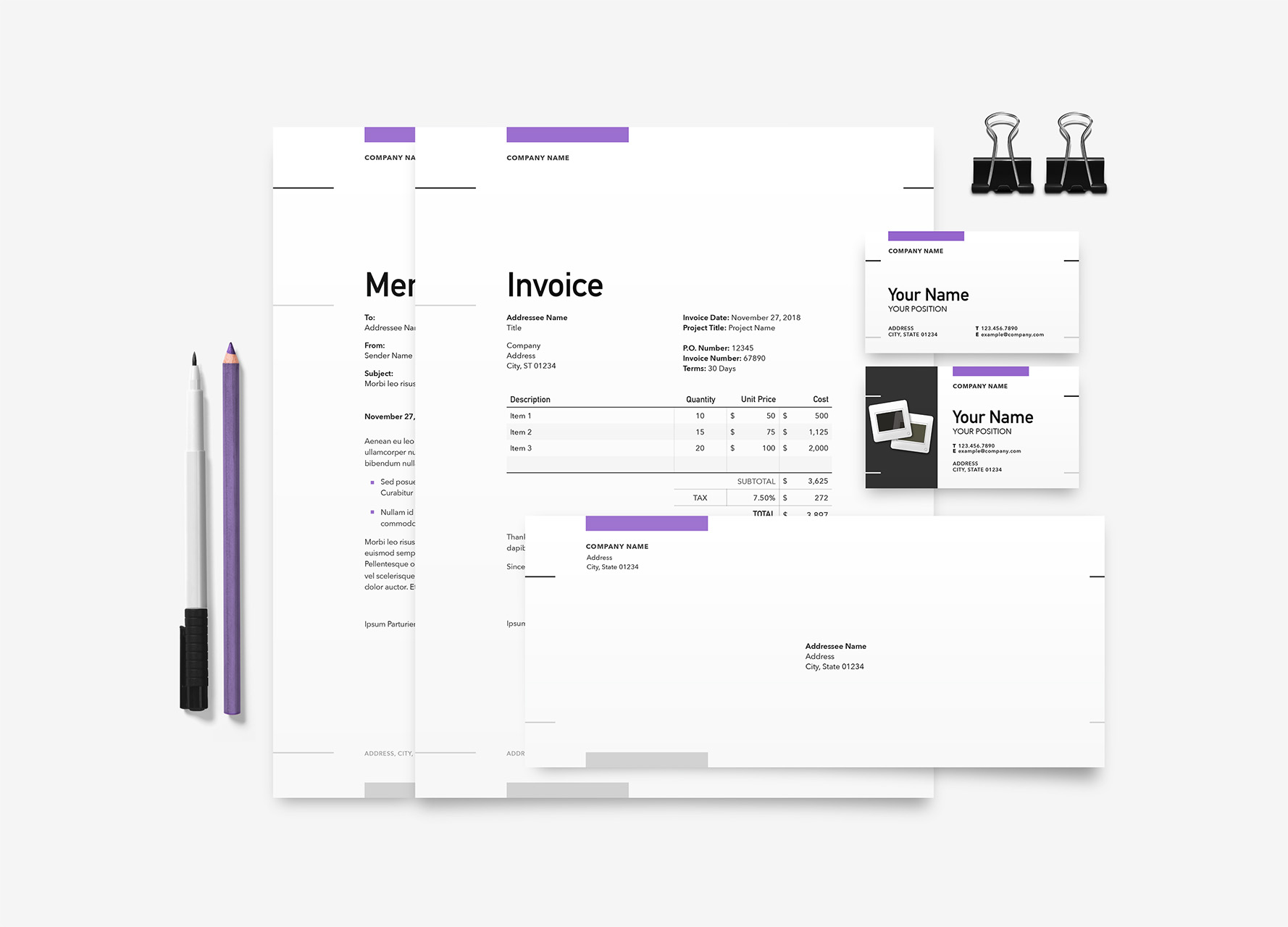 Verge for Pages - Business Essentials - Alternate (Violet) coloration