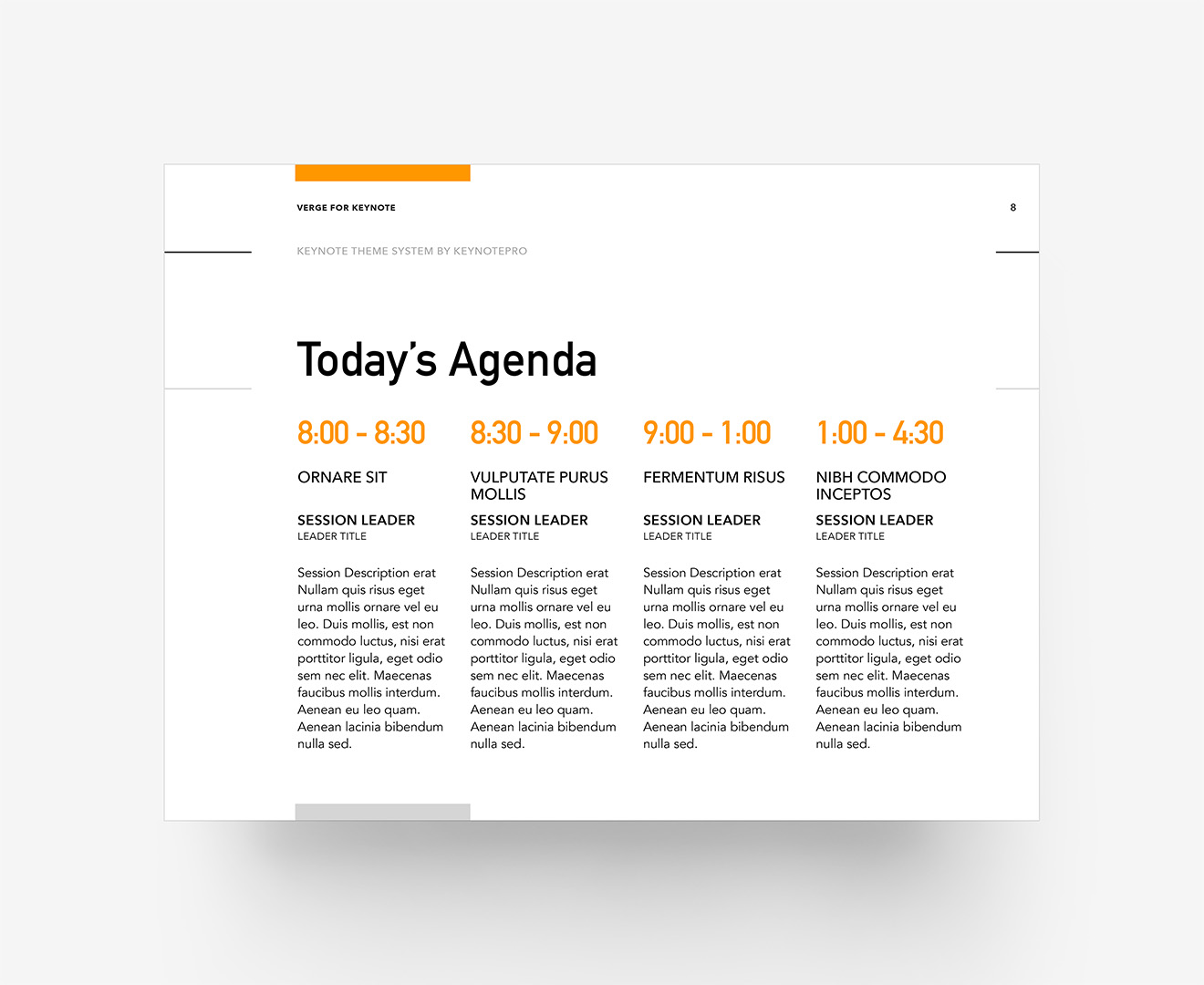 Verge - Agenda Layout