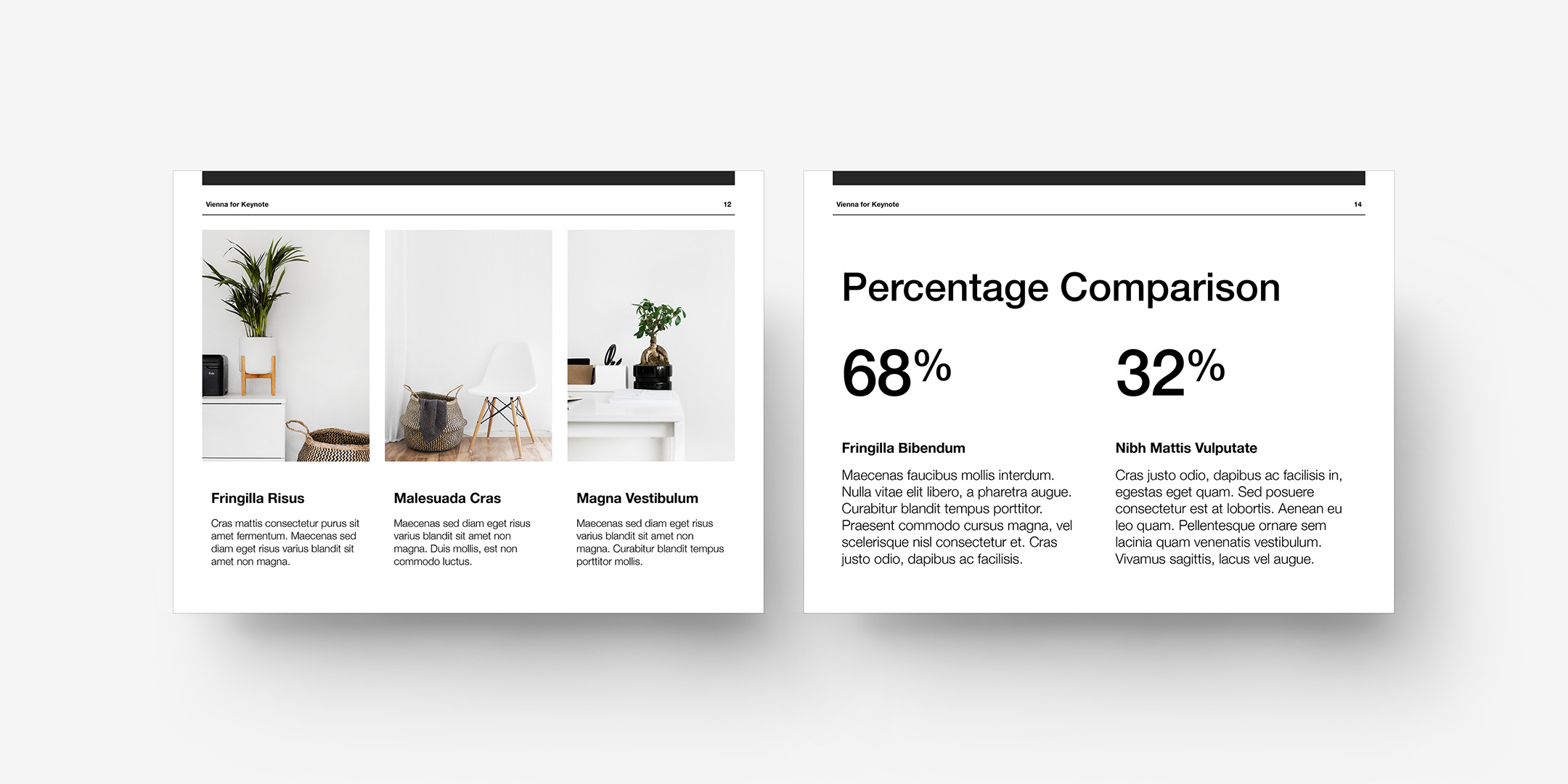 Vienna - Photo Column and Percentage Comparison Layouts