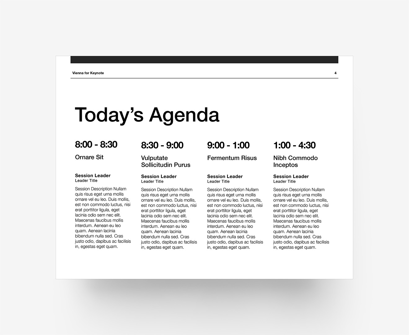 Vienna - Agenda Layout