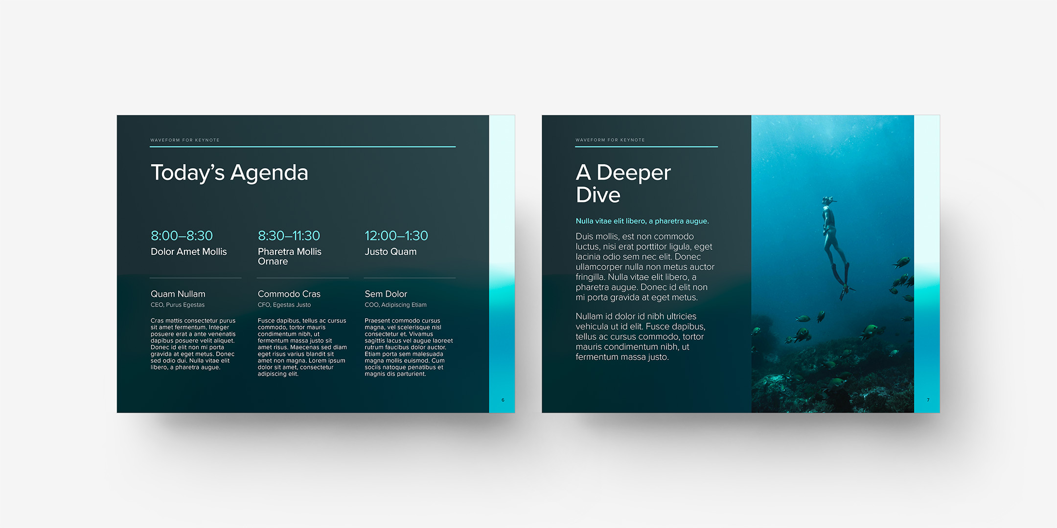 WaveForm - Agenda and Portrait Photo Layouts