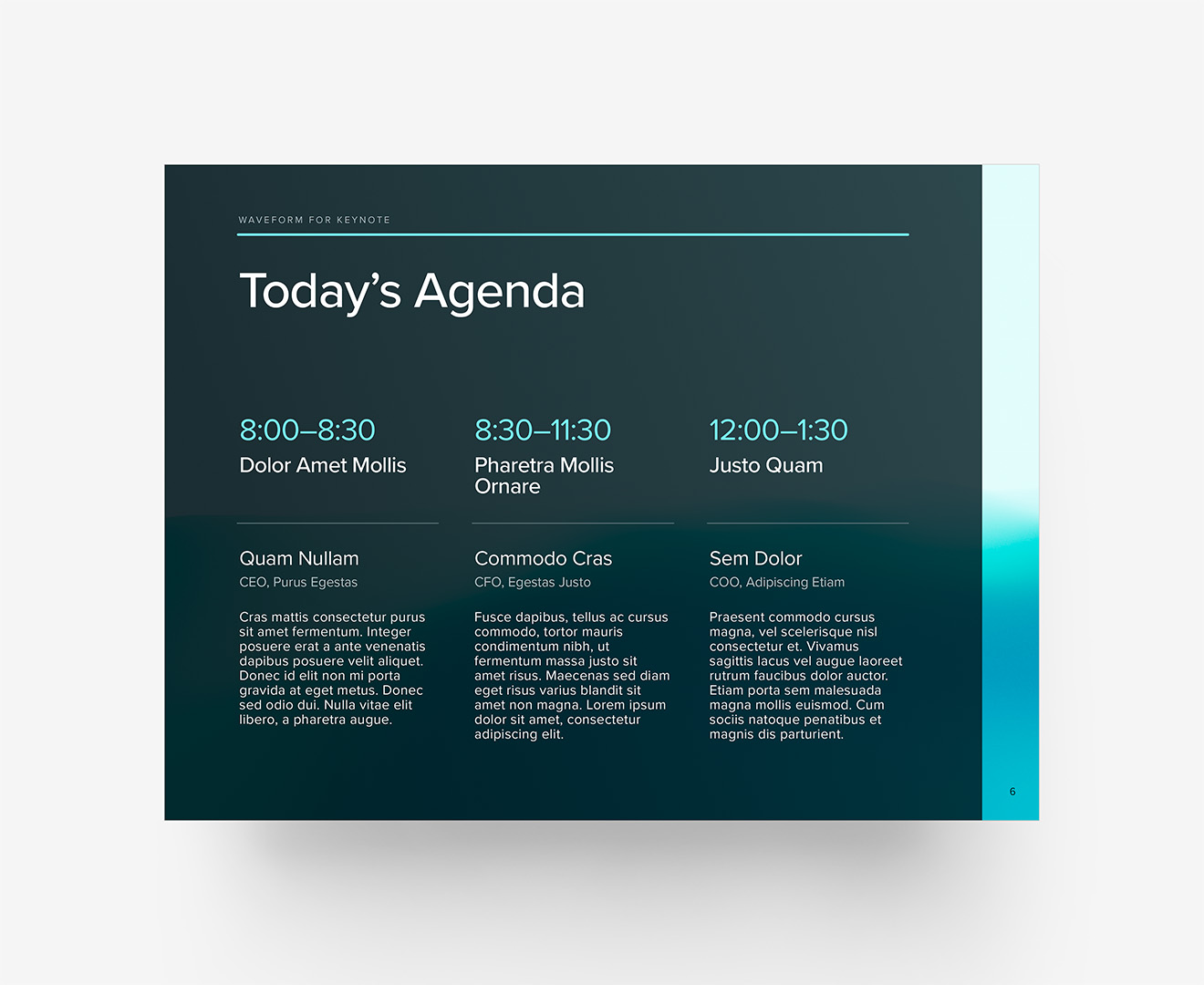 WaveForm - Schedule Layout