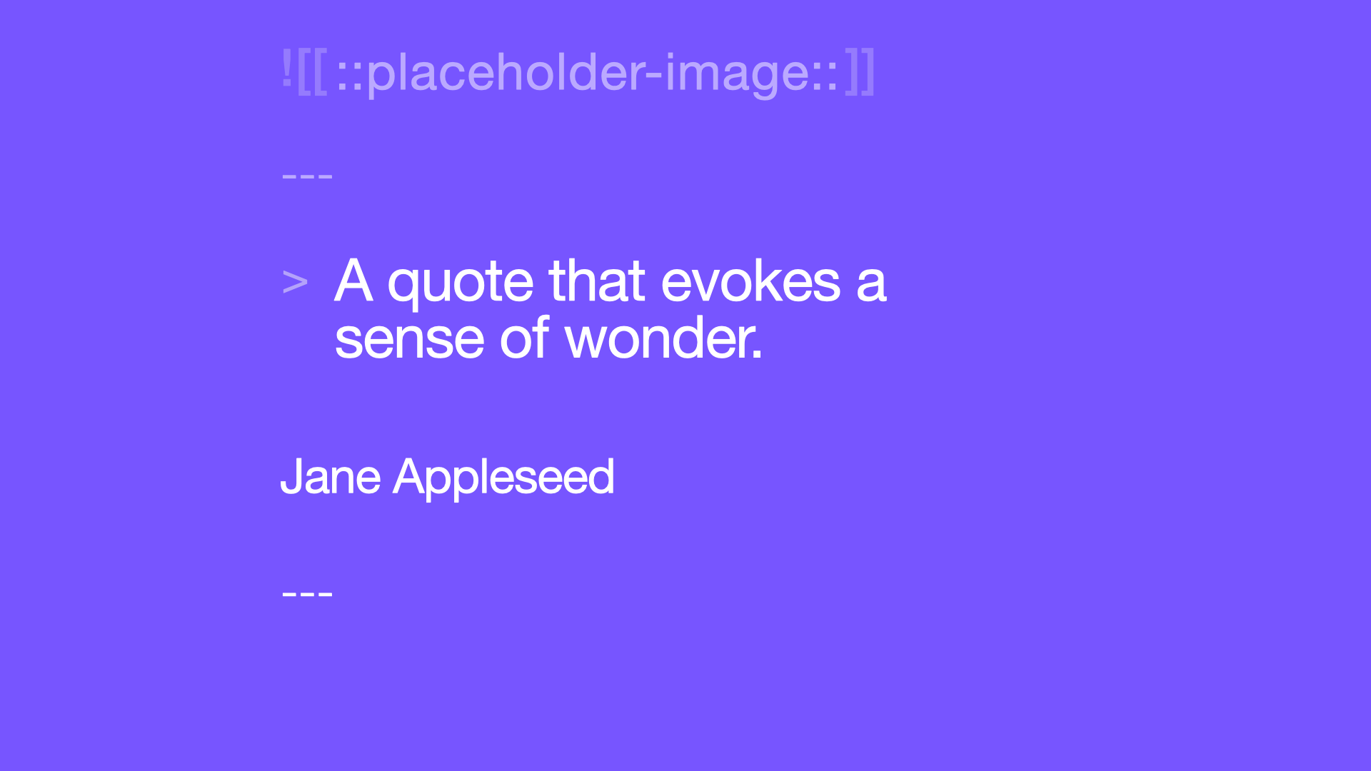 A basic Quote slide in Markdown