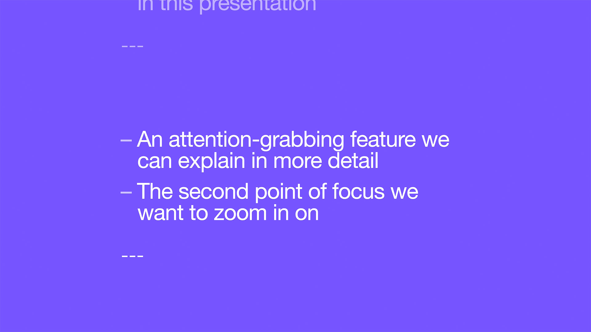 A basic Bullets slide in Markdown