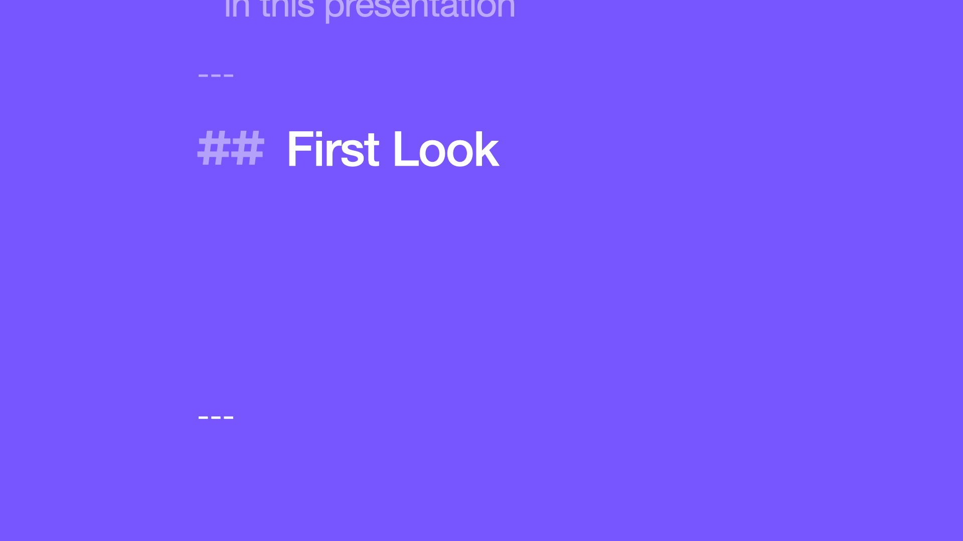 A Title Only slide in Markdown