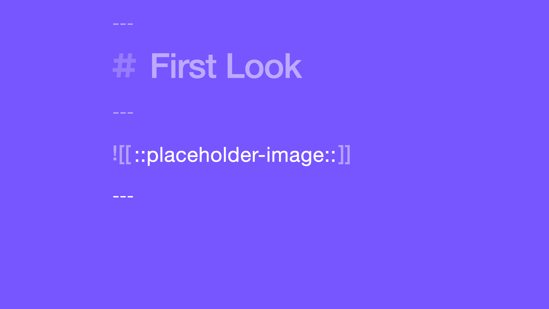 A basic Photo slide in Markdown, using a Placeholder Image tag