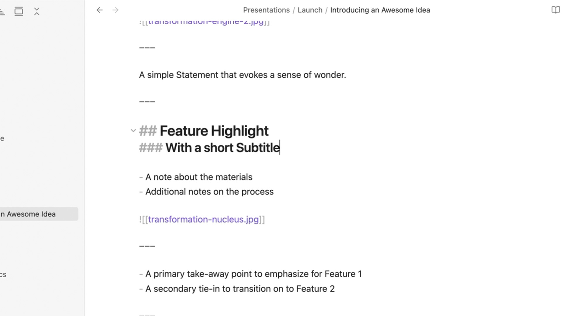 Adding an H3 title below the H2 to target the Subtitle
