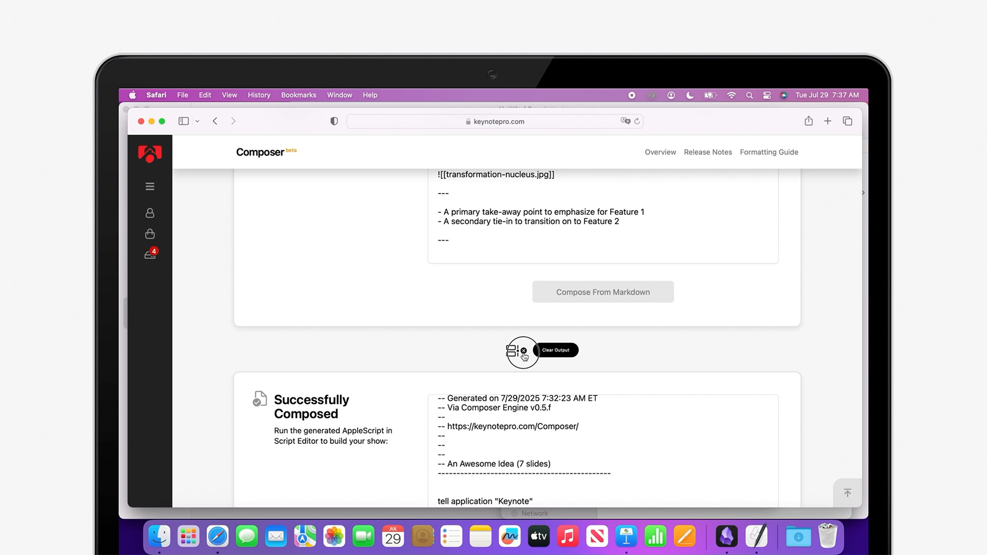 Clear the original Composer output to re-compose.