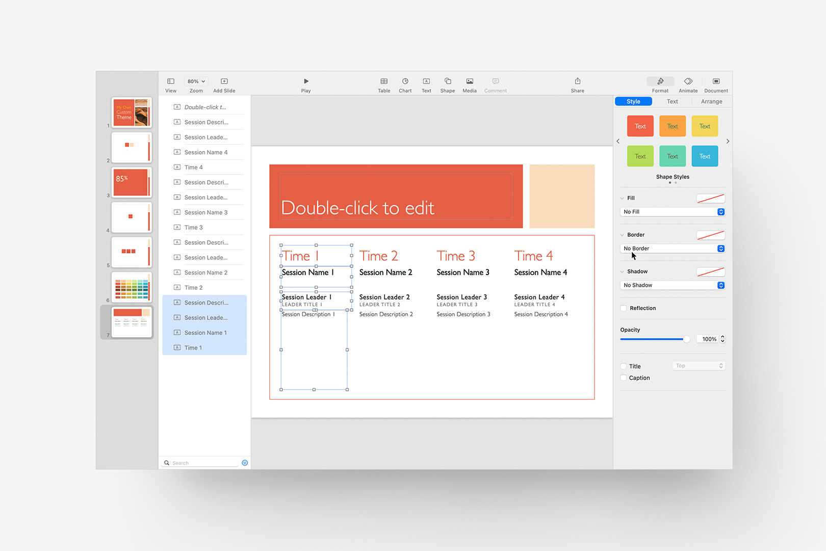 Revised Time Agenda layout, ready for Composer
