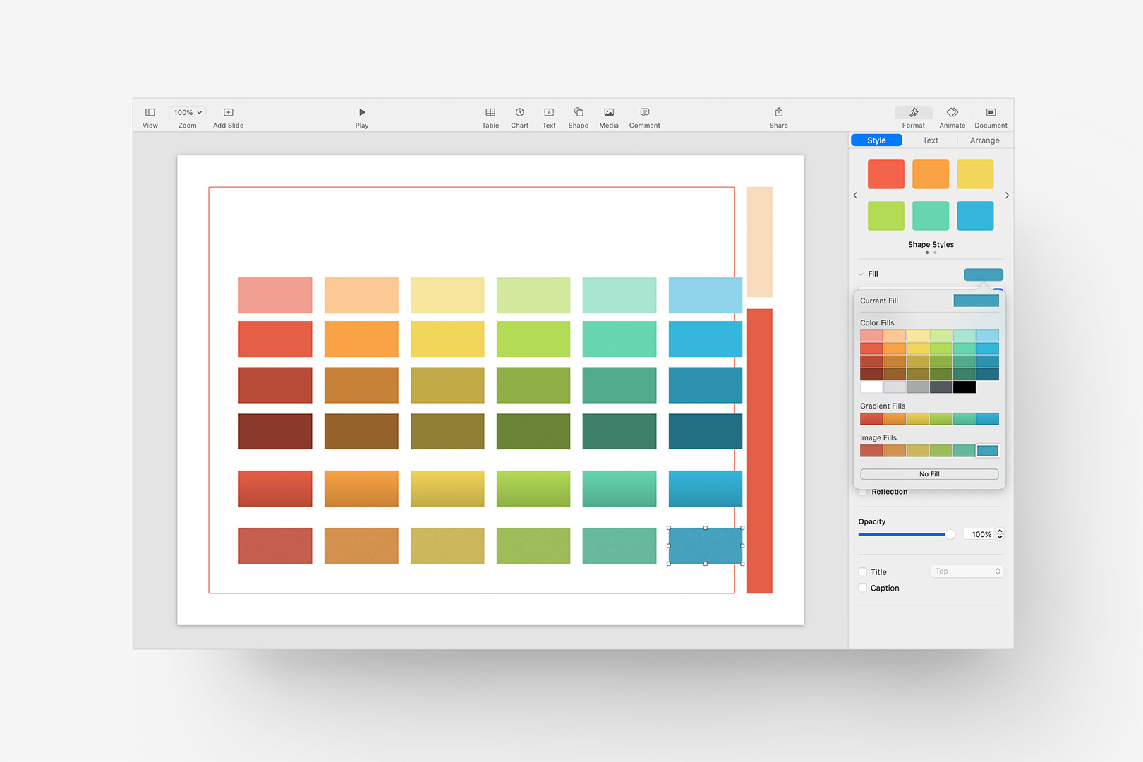 Repeat for each of the rectangles to replace the original palette.