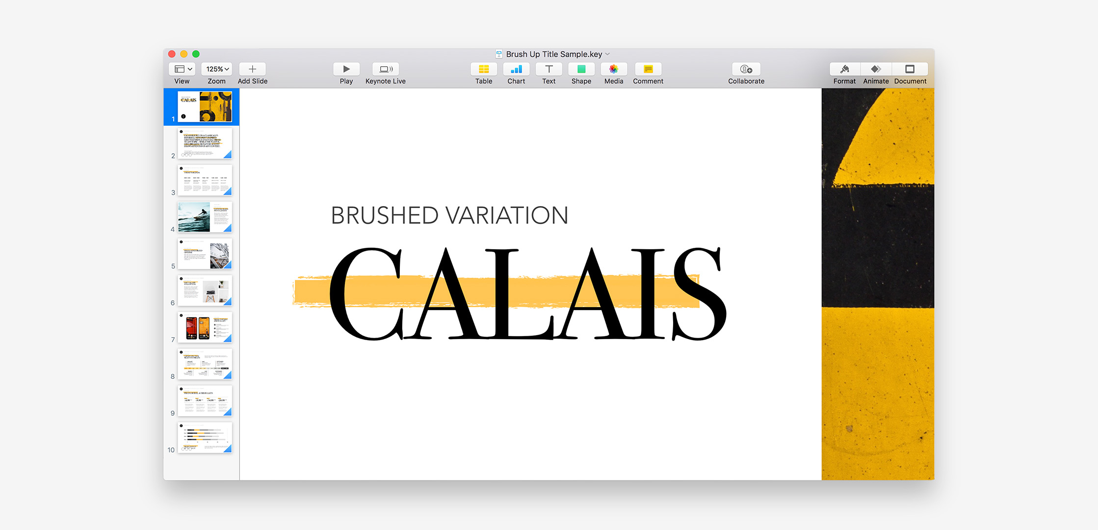 Transform Calais into a Brushed Variation