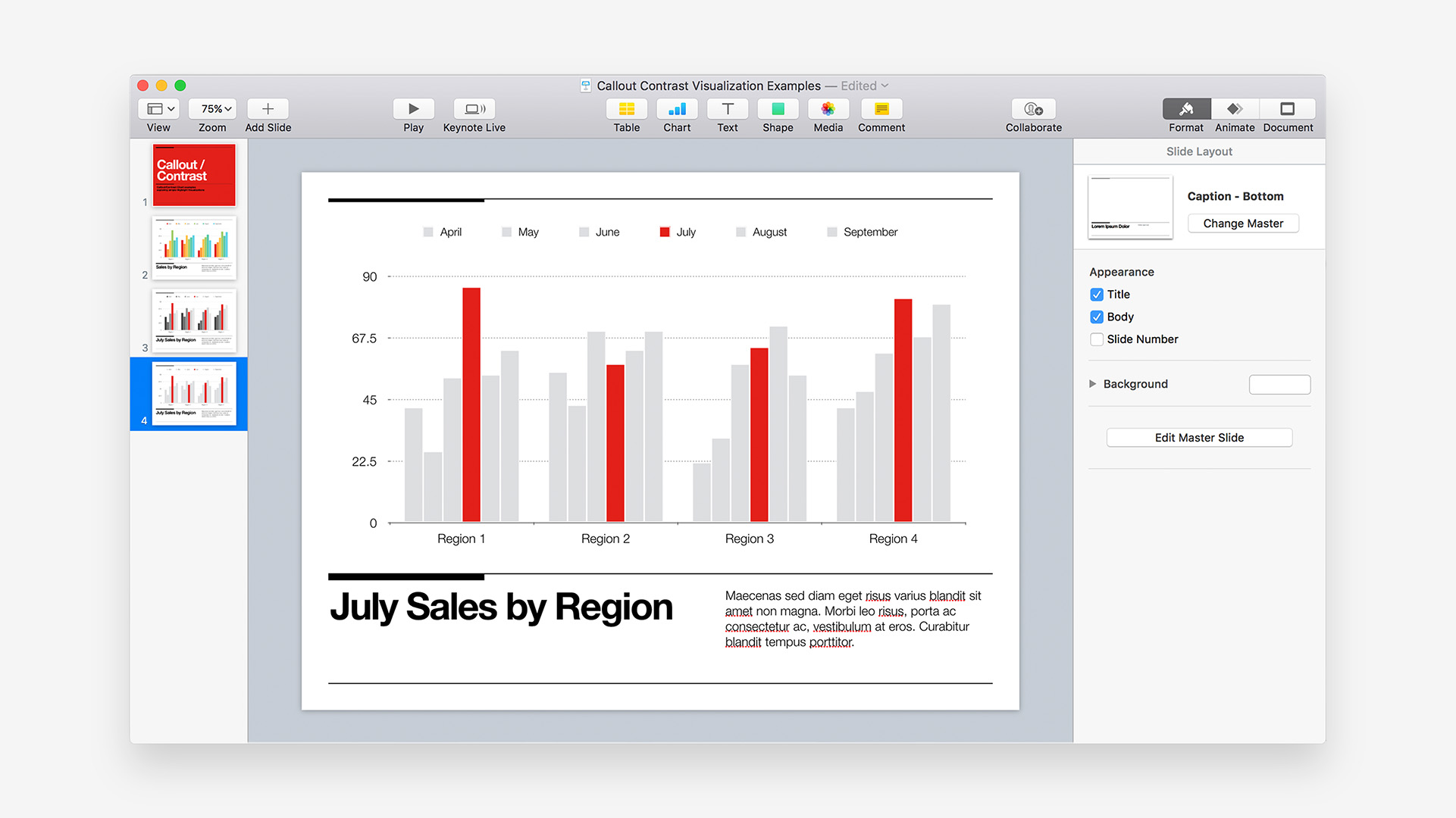 Creating Callout/Contrast Charts in Keynote 6+