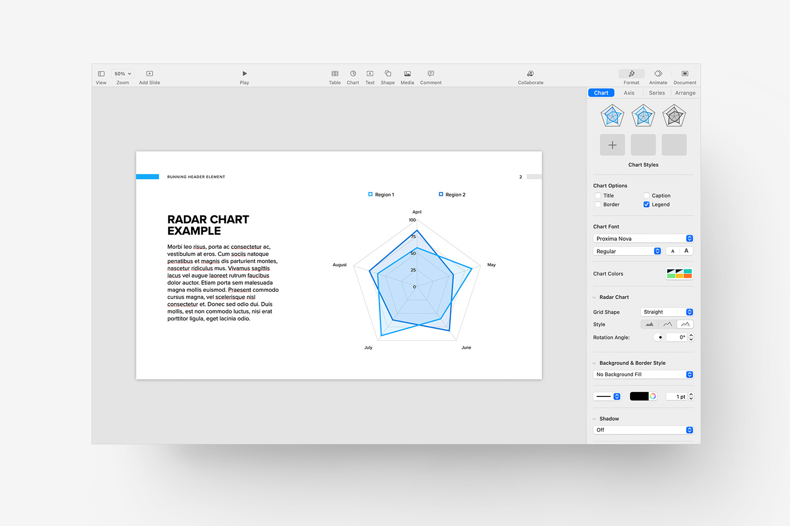 New Radar Chart options, Keynote 11.2+