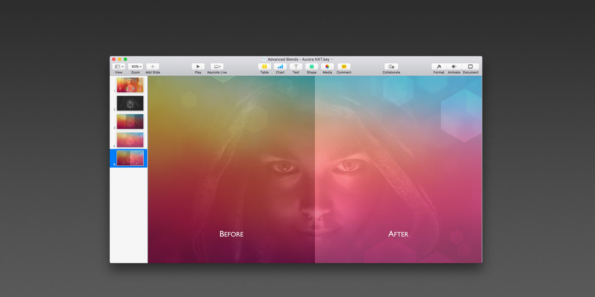 Use Advance Image Adjustment Tools to perfect your image blends in Keynote 7