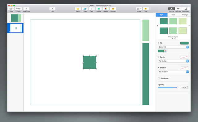 Step 1: Add a shape to the slide using the default Shape Style
